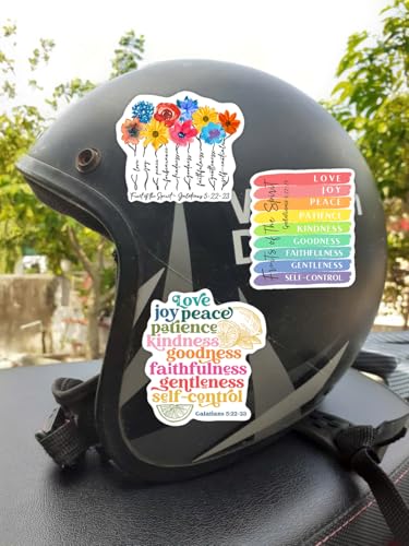 Pack of 6 Galatians 5 22-23 The Fruit Of The Spirit Is Love Joy Peace Waterproof Vinyl Sticker Bible Verse, Inspirational Scripture Quotes, for All Ages, All ages, Applicable To Many Surfaces 3 Inches