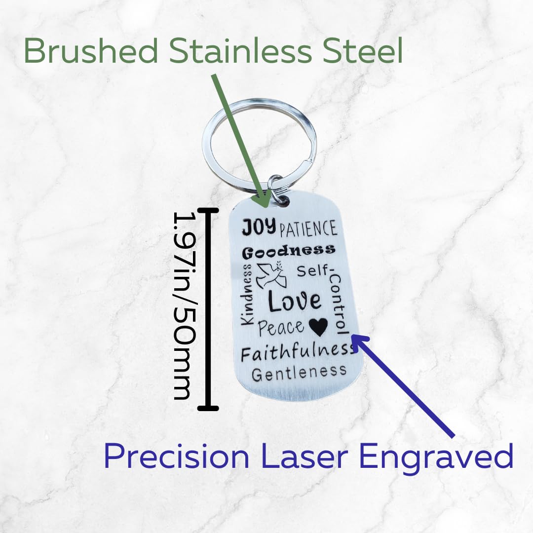 Christian Keychain, Bible Verse Keychain, Fruit of the Spirit, Get Well Soon Gifts for Women, Self Care Gifts for Women, New Driver Gifts for Teen Girls, Biblical Graduation Gifts, Baptism