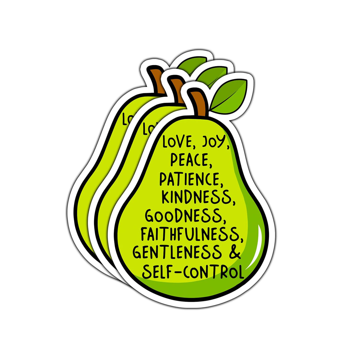 (3Pcs) The Fruit of The Spirit Joy Love Peace Christian Sticker Inspirational Quotes Bible Verse Jesus Vinyl Decal Stickers for Tumbler Laptop Kindle Water Bottles Book Phone Car- Size 3x2