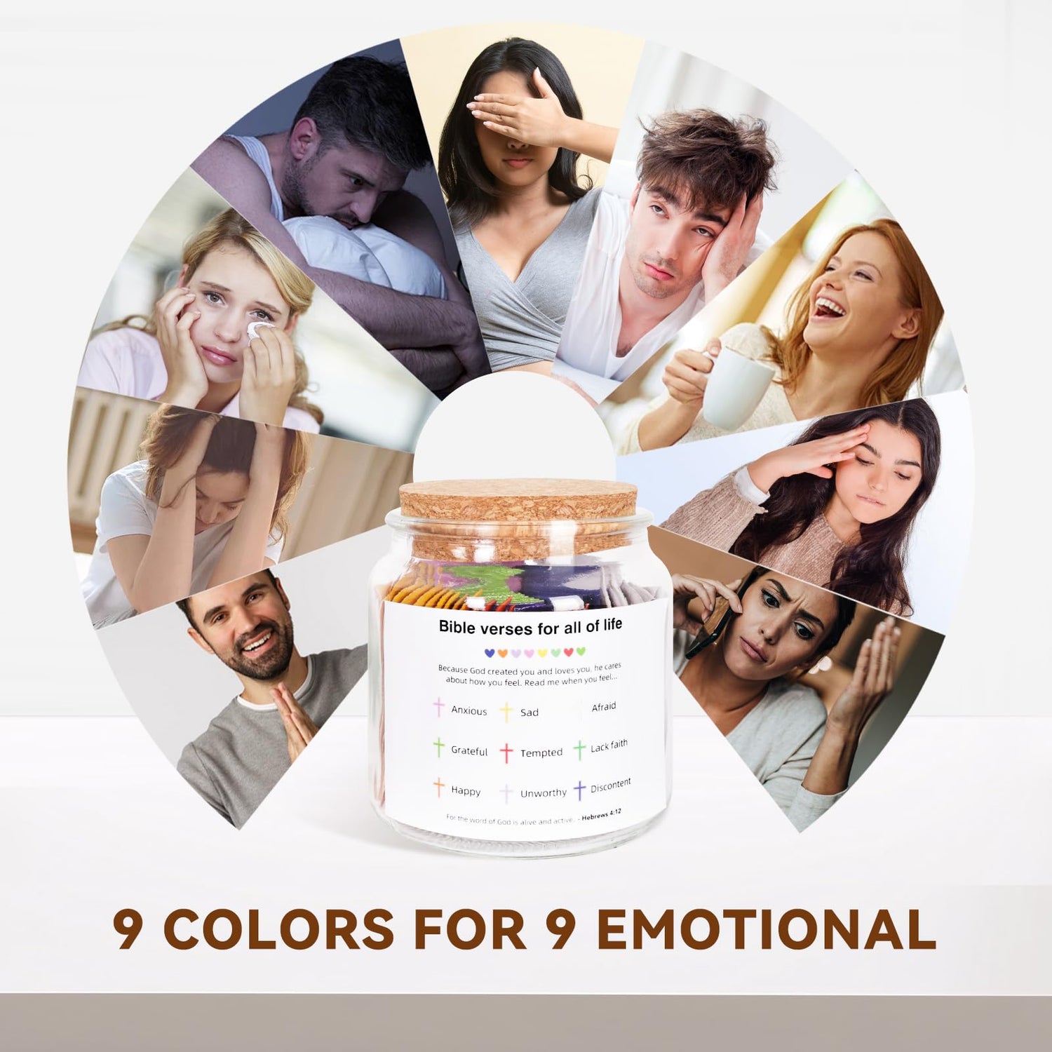 Large Size Bible Verse Jar, Christian Gifts for Women, Prayer Jar with 108Pcs Bible Verses and Silver Cross Necklace, Birthday Gifts for Women, Christian Easter Basket Stuffers