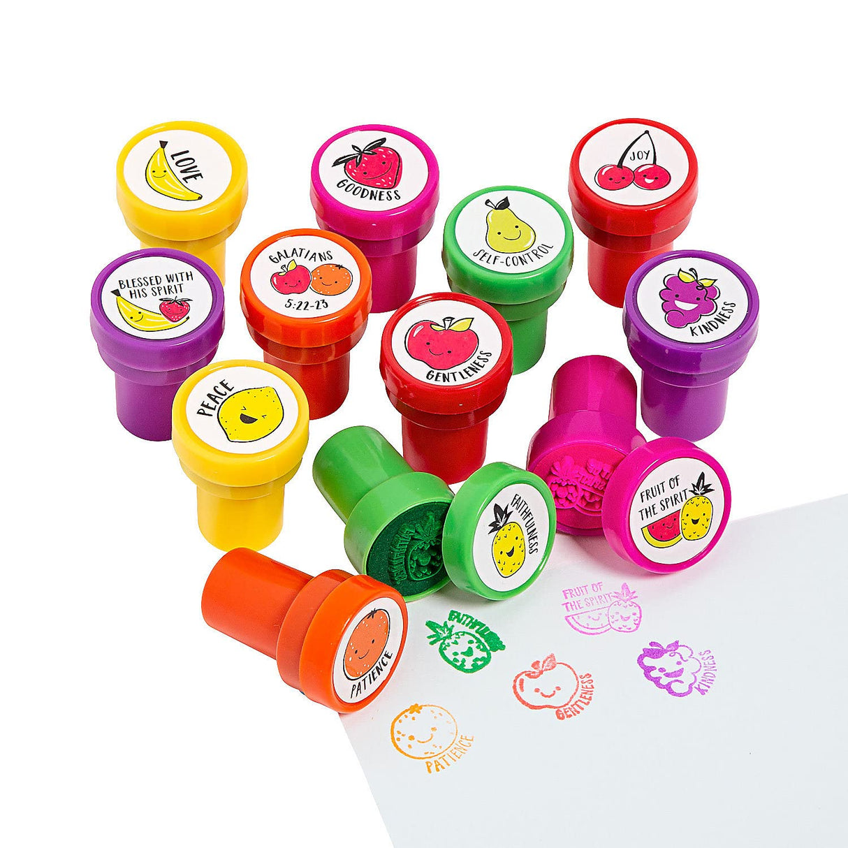 Fun Express Fruit of The Spirit Stampers - 24 Pieces