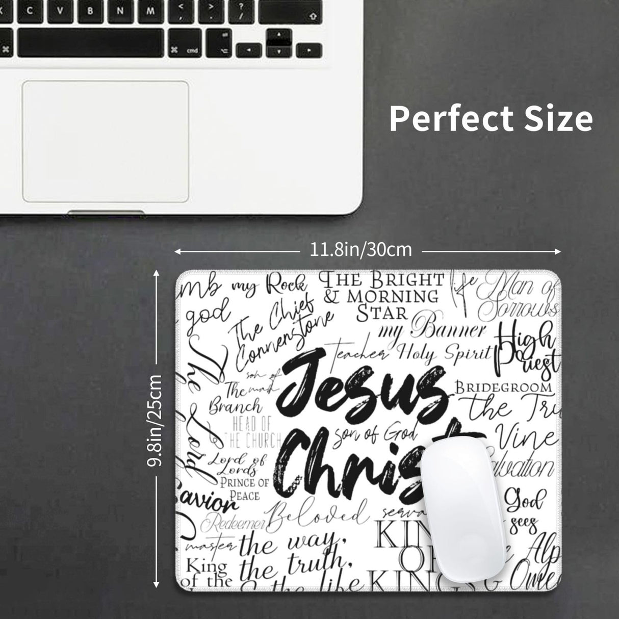 Jesus Faith Mouse Pad, Fashion Desktop Notebook Mouse Mat PC Gaming Desk Square Mousepads for Women Men
