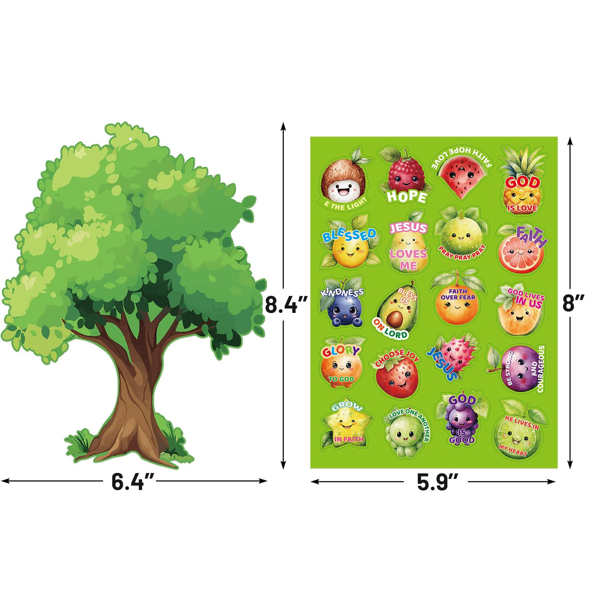 Fancy Land Fruit of The Spirit Craft for Kids Make Your Own Fruit Bible Tree Craft Kits DIY Religious Project for Church School Classroom VBS Activities 16 Sets