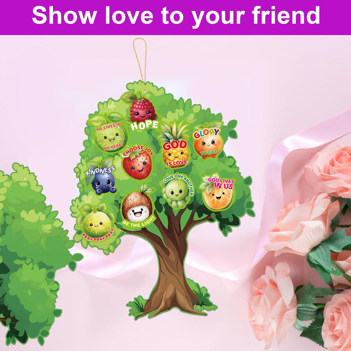 Fancy Land Fruit of The Spirit Craft for Kids Make Your Own Fruit Bible Tree Craft Kits DIY Religious Project for Church School Classroom VBS Activities 16 Sets