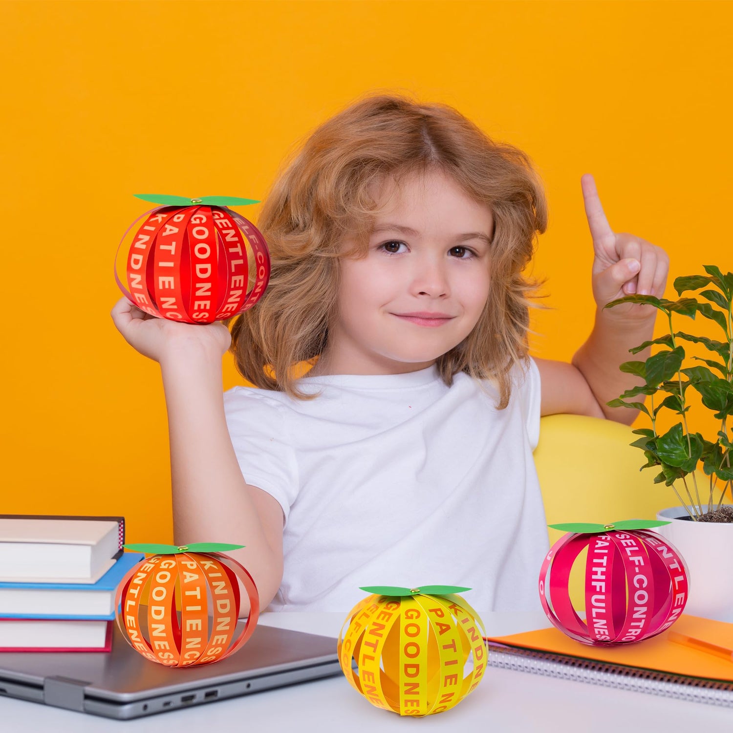 AgincBerry Bible Fruit Craft Kit - 28 Set DIY Accent Fruitage of the Spirit Strip for Kids - Sunday School Church Project for Thanksgiving and Fall