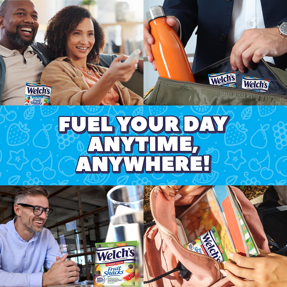 Welch's Fruit Snacks, Mixed Fruit & Summer Fruits Variety Pack, Great for School Lunches, Bulk Pack, Individual Single Serve Bags, 0.8 oz (Pack of 60)