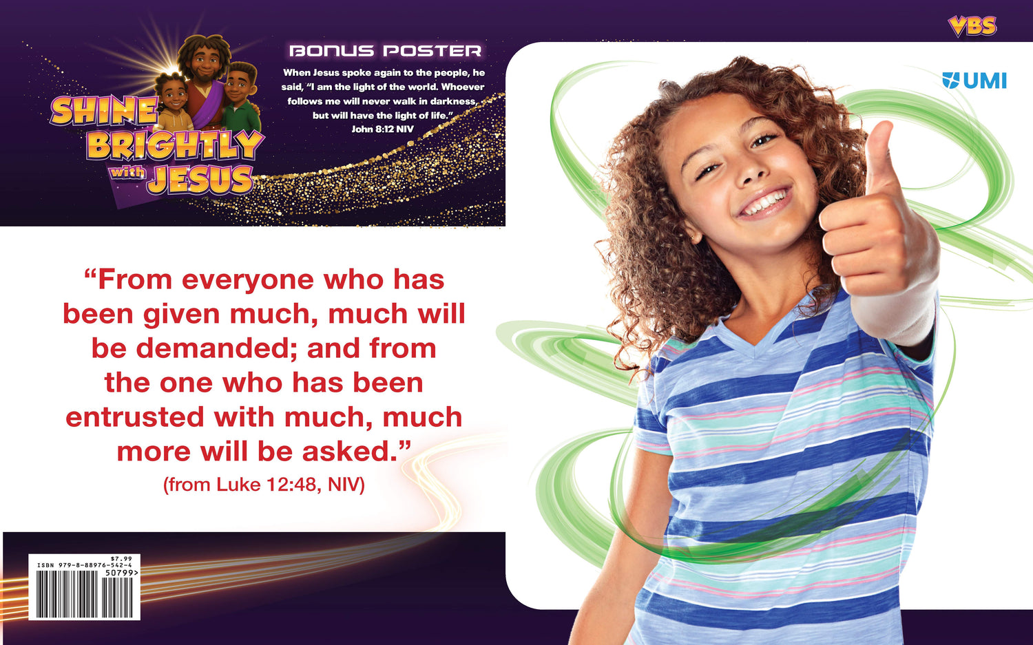 Bible Verse Posters Jr Teen VBS 2026 (10 pK) Shine Brightly w/Jesus