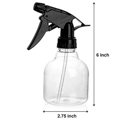 Bekith 12 Pack 8 Oz Empty Plastic Spray Bottle with Black Trigger Sprayers - Adjustable Head Sprayer from Fine to Stream - Refillable Sprayer for Water, Kitchen, Bath, Beauty, Hair, and Cleaning
