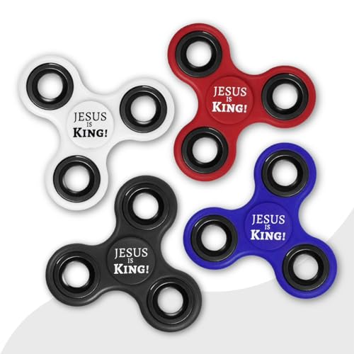 Fidget Spinner Christian Kids Gift (4) / Proverbs18:10 Products/Fun Present/Easter Gift Idea/Religous Kid Gift/Sunday School Prize/Gift/Church Gift/Jesus is King
