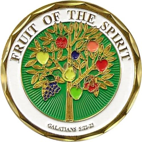 Jesus Christ Bible Religious "Fruit Of The Spirit..." Galatians 5:22-23 - Good Luck Double Sided Collectible Challenge Pewter Coin