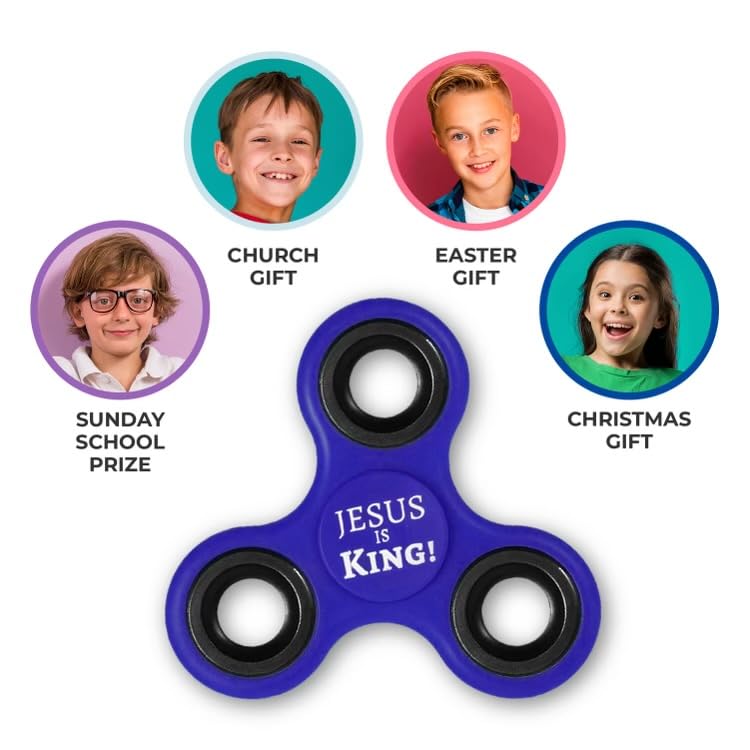 Fidget Spinner Christian Kids Gift (4) / Proverbs18:10 Products/Fun Present/Easter Gift Idea/Religous Kid Gift/Sunday School Prize/Gift/Church Gift/Jesus is King