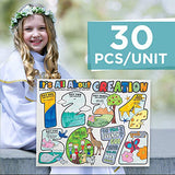 Fun Express Color Your Own All About Creation Poster - Set of 30 - Religious Crafts for Kids and Sunday School Activities