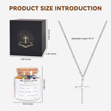 Large Size Bible Verse Jar, Christian Gifts for Women, Prayer Jar with 108Pcs Bible Verses and Silver Cross Necklace, Birthday Gifts for Women, Christian Easter Basket Stuffers