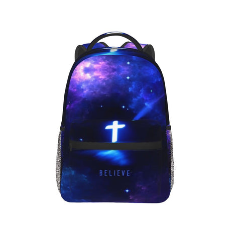 MANQINF Jesus Backpack,Faith Bookbags Laptop Bag Shoulder Bags Travel Hiking Camping Daypack for Men Women