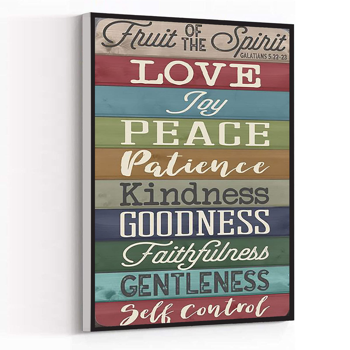 Canvas Wall Art Fruit Of The Spirit Bible Verse Sign,Galatians 5:22-23 Christian Decor Painting Print Wall Art Modern Home Art Decoration Stretched And Framed Ready To Hang 8"X10"