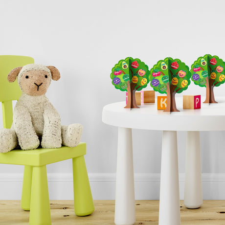 AgincBerry 16 Set Fruit Bible Trees Craft Kits Make Your own Fruit Bible Accents Tree DIY Christian Religious Early Learning Craft Kit Sunday School Classroom Church Craft for Kids Home Fun Activities