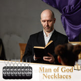 30 Pcs Father's Day Gift Man of God Christian Dog Tag Bible Verses Dog Tag Necklace Religious Stainless Steel Necklace with Chain for Church Dad Pastors Sunday School Inspirational Gift