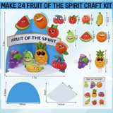 Fruit of The Spirit Easter Craft Kit, Make 24 Punch Out Tabletop Display Cutout Crafts 3D Bible Paper Christian Crafts Sunday School Crafts for Home School Classroom Activities