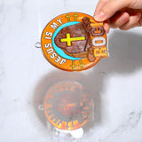 Poen 28 Sets Religious Jesus is My Rock Suncatchers Kits for Kids Color Your Own Christian Cross Ornaments Crafts Window Paint Art DIY Decor for Sunday School VBS Classroom Activities Holiday Party