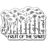 (3Pcs) Fruit of The Spirit Sticker, Christian Decorate Books Laptop Phone Water Bottles Kindles Stickers Tumbler Sticker Waterproof Vinyl Decorate Sticker 3" Inch