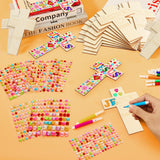 36 Pieces Wood Cross Crafts for Kids DIY Wooden Cross for Christian Jesus Sunday School Vacation Bible School Crafts Supplies with 14 Pieces Stickers and 24 Pieces Watercolor Pens (Classic Style)