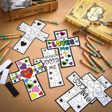 Saysurey 30 Sets Christian Crafts for Kids Religious Sunday School Craft Jesus Loves Me Color Your Own DIY Ornaments for Sunday Classroom Art Party Home Activities
