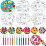 Realspring 30 Set Fruit of The Spirit Wreath Craft Kit for Kids Religious Color Your Own Fruit of The Spirit Ornament DIY Christian Wreath Craft Kit for Classroom Sunday School Activities Arts Decor
