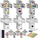 Saysurey 30 Sets Christian Crafts for Kids Religious Sunday School Craft Jesus Loves Me Color Your Own DIY Ornaments for Sunday Classroom Art Party Home Activities