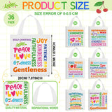 SilTriangle 36 Pcs Fruit of the Spirit Tote Bags for Kids Religious Bible Verse Tote Christian Gift Bags with Handles Party Favor for Easter Gifts Sunday School Church Party Supplies
