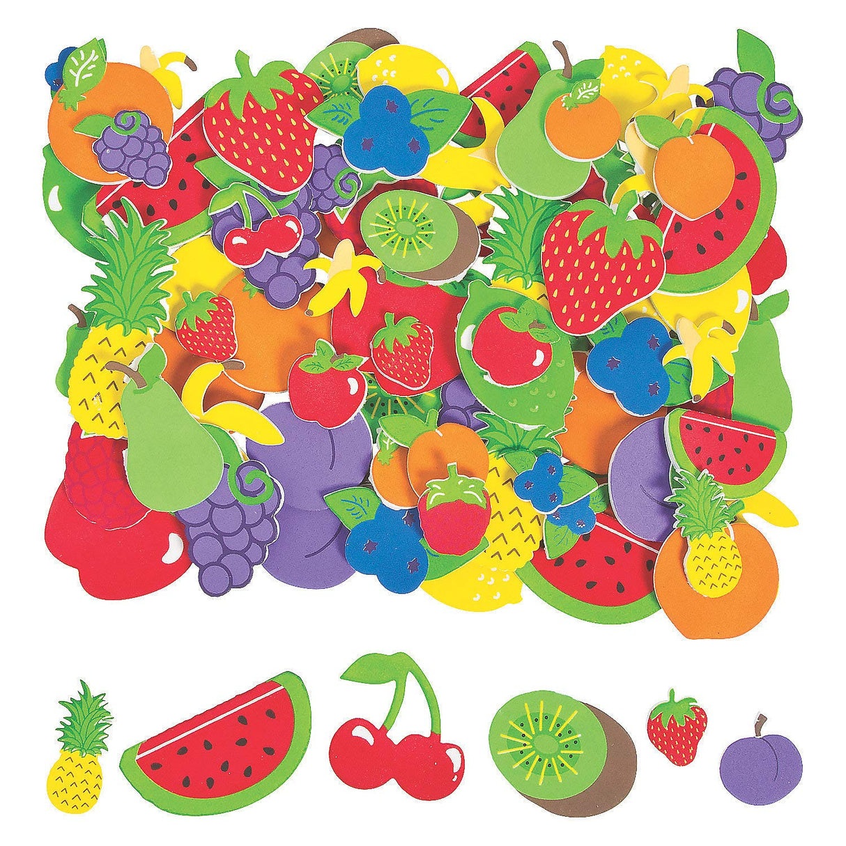Fabulous Foam Fruit Shapes - 500 Pieces - Crafts for Kids and Fun Home Activities