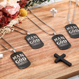 30 Pcs Father's Day Gift Man of God Christian Dog Tag Bible Verses Dog Tag Necklace Religious Stainless Steel Necklace with Chain for Church Dad Pastors Sunday School Inspirational Gift