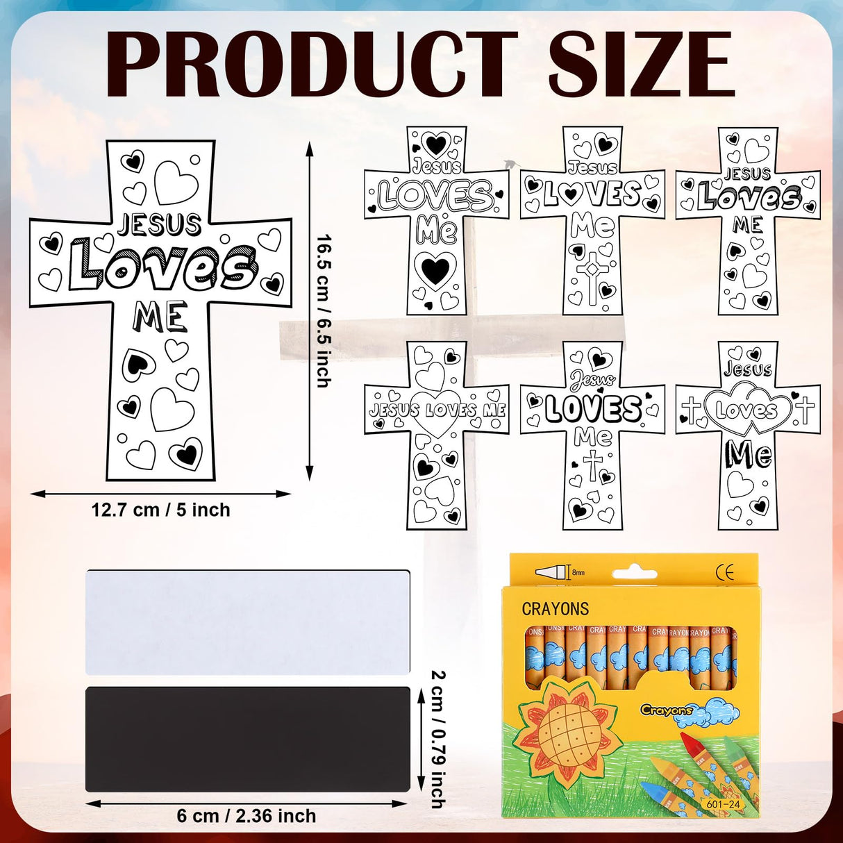 Saysurey 30 Sets Christian Crafts for Kids Religious Sunday School Craft Jesus Loves Me Color Your Own DIY Ornaments for Sunday Classroom Art Party Home Activities