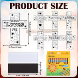Saysurey 30 Sets Christian Crafts for Kids Religious Sunday School Craft Jesus Loves Me Color Your Own DIY Ornaments for Sunday Classroom Art Party Home Activities