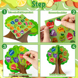 AgincBerry 16 Set Fruit Bible Trees Craft Kits Make Your own Fruit Bible Accents Tree DIY Christian Religious Early Learning Craft Kit Sunday School Classroom Church Craft for Kids Home Fun Activities