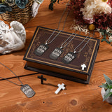30 Pcs Father's Day Gift Man of God Christian Dog Tag Bible Verses Dog Tag Necklace Religious Stainless Steel Necklace with Chain for Church Dad Pastors Sunday School Inspirational Gift