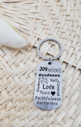 Christian Keychain, Bible Verse Keychain, Fruit of the Spirit, Get Well Soon Gifts for Women, Self Care Gifts for Women, New Driver Gifts for Teen Girls, Biblical Graduation Gifts, Baptism