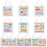 SilTriangle 36 Pcs Fruit of the Spirit Tote Bags for Kids Religious Bible Verse Tote Christian Gift Bags with Handles Party Favor for Easter Gifts Sunday School Church Party Supplies