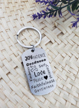 Christian Keychain, Bible Verse Keychain, Fruit of the Spirit, Get Well Soon Gifts for Women, Self Care Gifts for Women, New Driver Gifts for Teen Girls, Biblical Graduation Gifts, Baptism
