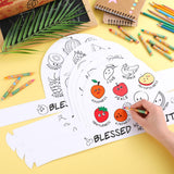 ReliThick 30 Sets Color Your Own Fruit of The Spirit Crown Bulk Crafts Coloring Bible Crafts Adjustable Religious Paper Crowns with Crayons for Kids DIY Sunday School VBS Classroom Party Supplies