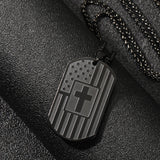 MYDIY Dog Tag Necklace for Men Cross Necklace Military Dog Tag Chains Mens God Jesus Jewelry American Flag Stainless Steel Scripture Cross Necklaces for Men Best Christian Gifts for Mens