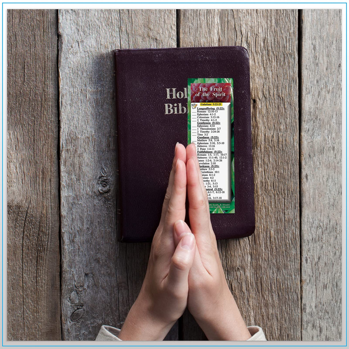 The Fruit of The Spirit Bible Study Cards - Inspirational Scripture Cards, Encourage and Share The Gospel, Full Color, Pack of 25 Religious Bookmarks - 2.75 x 8.25 inches, by eThought