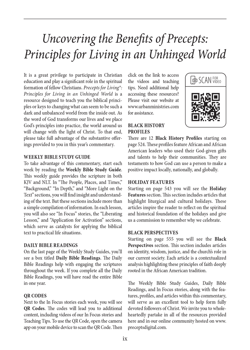 Precepts for Living® – UMI (Urban Ministries, Inc.)