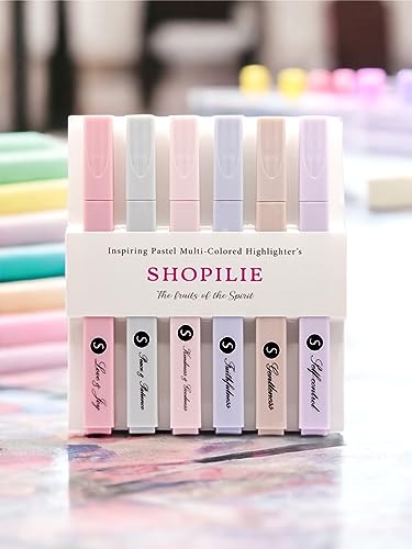 SHOPILIE - Fruits of the Spirit... Pastel Colored Highlighters with Soft Chisel Tip, 6 colors per pack, No Bleed through, Quick Drying, Bible Highlighter, Boho, School supplies, Office Supplies.