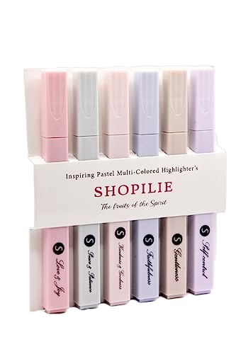 SHOPILIE - Fruits of the Spirit... Pastel Colored Highlighters with Soft Chisel Tip, 6 colors per pack, No Bleed through, Quick Drying, Bible Highlighter, Boho, School supplies, Office Supplies.