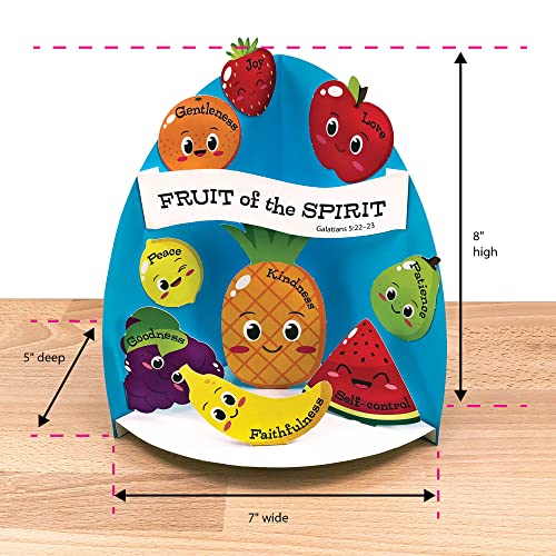 FreshCut Crafts | Fruit of The Spirit Easy 3-D Punch-Out Bible Craft Kit –  Makes 10 Tabletop Display Crafts for Sunday School, Homeschool Classrooms